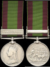 Afghanistan, 1878-80, single clasp, Ahmed Khel, engraved in a running script (1360 Sowar Naroun Singh 19th Bl Lancers), contact and file marks, good f...