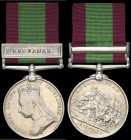 Afghanistan, 1878-80, single clasp, Kandahar, impressed (Russuladar. Ramchander. Rao. Rajah. Sirkey. PH.), contact mark and suspension off-centre, ver...