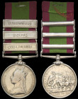 Afghanistan, 1878-80, 3 clasps, Ali Musjid, Kabul, Kandahar, engraved in a running script (Sepoy Silia Poonh 4th Goorkha Regt), almost very fine Ex Mo...