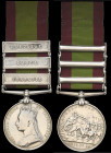 Afghanistan, 1878-80, 3 clasps, Charasia, Kabul, Kandahar (Tent Lascar Cherim, 1st Bn Seaforth Highrs), edge bruise, suspension somewhat loose, good f...