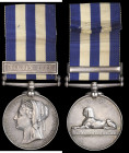 Egypt & Sudan, 1882-89, reverse undated, single clasp, Suakin 1885, erased and re-engraved in a running script (Sowar Sirdar Shah 9th Bl. Cavy:), very...