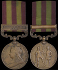 India General Service, 1895-1902, bronze issue, single clasp, Relief of Chitral 1895, engraved in a running script (193 Puckali Duraisami QO Madras S&...