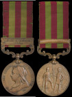 India General Service, 1895-1902, bronze issue, single clasp, Relief of Chitral 1895, engraved in a running script (62 Muleteer Veerasawmy Comst. Tran...