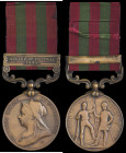 India General Service, 1895-1902, bronze issue, single clasp, Relief of Chitral 1895, engraved in a running script (18 Bullock driver Khayali, Comt. T...