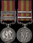 India General Service, 1895-1902, 2 clasps, Punjab Frontier 1897-98, Malakand 1897, engraved in a running script (Hospl. Cook Gusaun 31st Punjab Inf.)...
