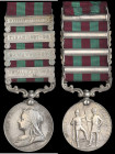 India General Service, 1895-1902, 4 clasps, Punjab Frontier 1897-98, Samana 1897, Tirah 1897-98, Waziristan 1901-02, engraved in a running script (75 ...