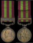 India General Service, 1895-1902, bronze issue, single clasp, Waziristan 1901-2, engraved in a running script (Syce Nabi Bakhsh, 29th Pjb: Infy:), ver...