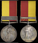 East and Central Africa, 1897-99, single clasp, 1898, engraved in smart upright capitals (1116. Pte. Zahirullah. 27/ Bom: Inf:), well toned, good very...
