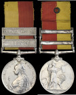 East and Central Africa, 1897-99, 2 clasps, Lubwa’s, Uganda 1897-98, impressed (.Shera. Goti. 27th. Bombay Lt Infy.), once lacquered, good very fine E...