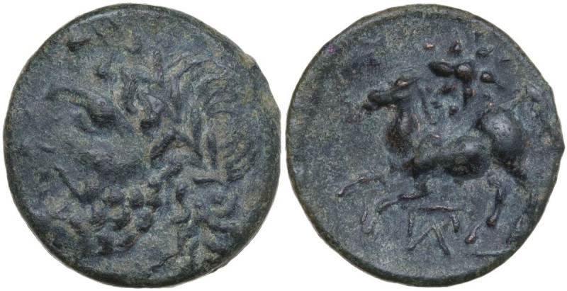 Greek Italy. Northern Apulia, Arpi. AE 17 mm. c. 325-275 BC. Obv. Laureate head ...