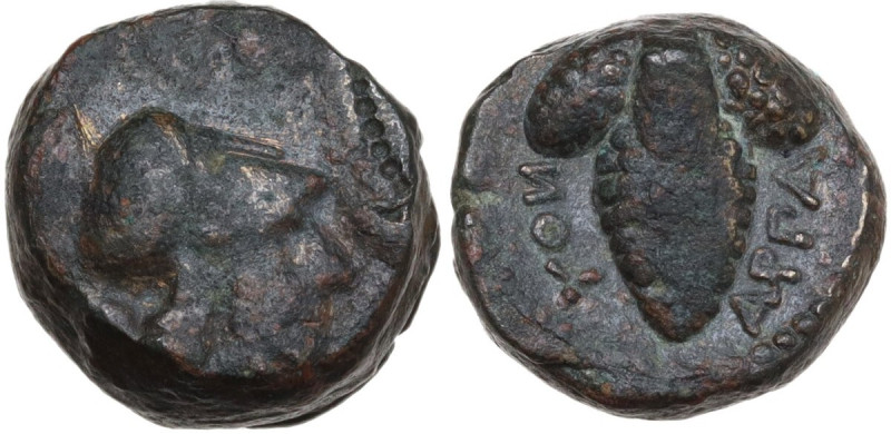 Greek Italy. Northern Apulia, Arpi. AE 13 mm, c. 215-212 BC. Obv. Head of Athena...