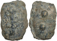 Greek Italy. Uncertain Umbria or Etruria. AE Cast Sextans, 3rd century BC. Obv. Club. Rev. Two pellets. Vecchi ICC 199; HN Italy 54. AE. 21.49 g. 30 x...