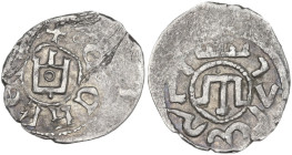 Genoese Colonies. Caffa. AR Asper in the name of Hadji Gerai khan. Lunardi C52; Retowski pl. V, 238/246. AR. 0.65 g. 15.00 mm. Good VF.