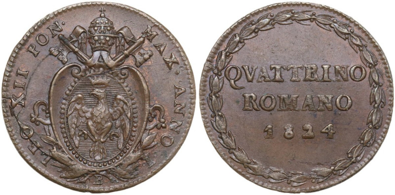 Bologna. Leone XII (1823 - 1829), Annibale Sermattei della Genga. Quattrino roma...