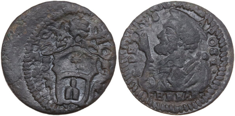 Ferrara. Clemente XI (1700-1721), Giovanni Francesco Albani. Quattrino. CNI 138/...