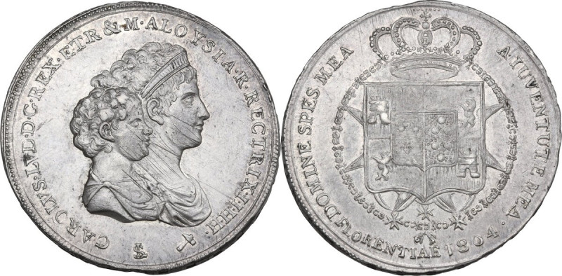 Firenze. Carlo Ludovico di Borbone e Maria Luigia reggente (1803-1807). Mezzo sc...
