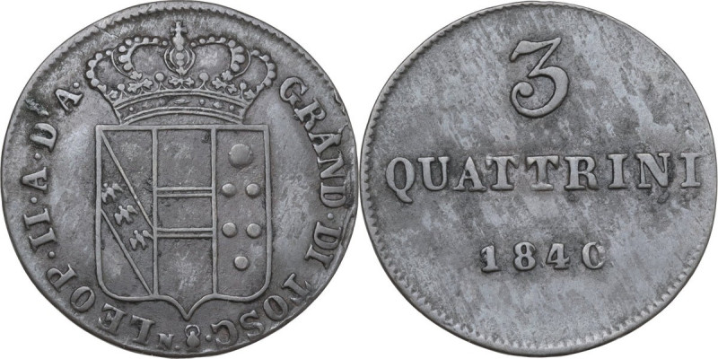 Firenze. Leopoldo II di Lorena (1824-1859). Da 5 quattrini 1840, sigla N (Giusep...