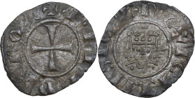 Messina. Federico II di Svevia (1197-1250). Denaro 1225. Sp. 112; Travaini 1993 26; D'Andrea 119. MI. 0.44 g. 17.50 mm. R. Irregolarità del tondello. ...