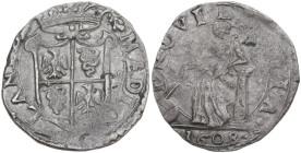 Milano. Filippo III di Spagna (1598-1621). Parpagliola 1608. CNI 143/145; MIR (Milano) 351. MI. 2.46 g. 20.00 mm. NC. Bel BB.