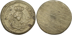 Milano. Peso dello scudo nuovo, XVIII sec. OT. 23.20 g. 34.00 mm. Interessante notare come il bordo sia stato limato per aggiustare il peso. BB.