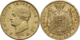 Milano. Napoleone Bonaparte (1805-1814). 40 lire 1810 Milano. CNI 66; Crippa 25/C; MIR (Milano) 488/3. AU. 12.81 g. 26.00 mm. Segnetti. BB/BB+.