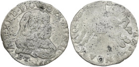 Mirandola. Alessandro II Pico (1637-1691). Cavallotto 1669. CNI 14/22 (paolo); MIR (Emilia) 596. AG. 2.02 g. 21.00 mm. R. qBB.