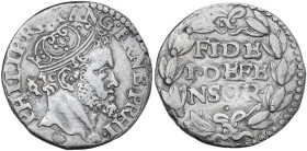 Napoli. Filippo II di Spagna (1554-1598). Carlino. P/R 15; MIR (Napoli) 165. AG. 2.93 g. 22.00 mm. BB.