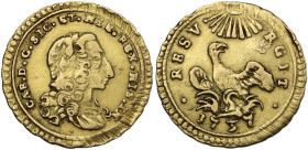 Palermo. Carlo di Borbone (1734-1759). Oncia 1737. Sp. 57/58; MIR (Sicilia) 564/3. AU. 4.37 g. 22.00 mm. Graffietti da aggiustamento ponderale. BB+.