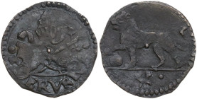 Perugia. Leone X (1513-1521), Giovanni de' Medici. Quattrino. CNI 151/153; M. 153; Berm. 721. MI. 0.64 g. 16.00 mm. Bel BB.