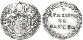 Roma. Pio VI (1775-1799), Giovanni Angelo Braschi. Grosso A. XIII. CNI 193; M. 58a; Berm. 2969. AG. 1.31 g. 18.00 mm. qSPL.