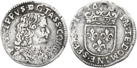 Tassarolo. Filippo Spinola (1616-1688). Luigino 1665. Camm. 362. AG. 2.05 g. 19.50 mm. RR. Tipologia con finale di legenda TASS COMES. BB.
