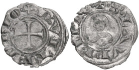 Viterbo. Monete autonome (sec. XIII-XIV). Denaro viterbese o viterbino minuto. Cf. CNI 2/11. MI. 0.41 g. 16.00 mm. R. L'accoppiamento della legenda e ...