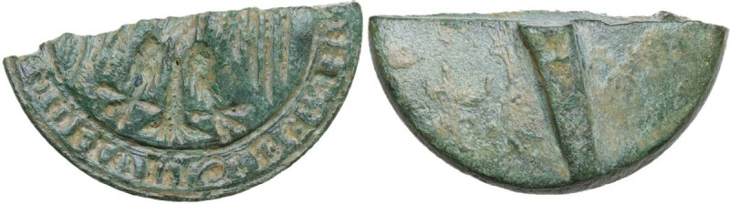 Sigillo XIV-XV sec. spezzato intenzionalmente in antico. AE. 35.00 mm. Bella pat...