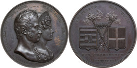Ferdinando I d'Asburgo (1835-1848), imperatore d'Austria e re d'Ungheria. Medaglia 1831 per le nozze con Marianna Pia di Savoia. Turricchia, Sardegna ...