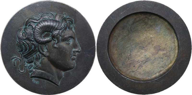 Lisimaco (323-281 a.C.). Medaglia/placchetta unifacie. AE. 71.00 mm. Firma ΦΕΡ s...