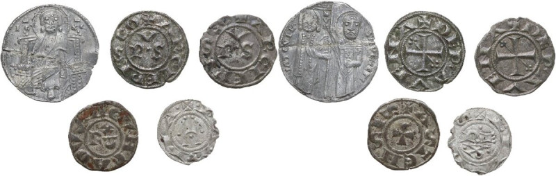 Zecche Italiane. Lotto di cinque (5) monete zecche di Asti, Parma, Ravenna, Vene...