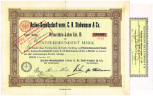 Actien-Gesellschaft vorm. C.H. Stobwasser & Co. Prioritäts-Actie 1500 Mark 5. Nov. 1902 mit Kupons GEB
