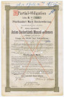 Actien-Zuckerfabrik Munzel-Holtensen. Partial-Obligation 500 Mark 30.06.1884 großes Doppelblatt mit Originalunterschriften des Vorstandes und des Bank...