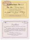 Annaberg, Männergesang-Verein "Liederkranz" und Allgemeiner Turnverein Annaberg-Kleinrückerswalde 2 Anteilscheine 5,- 1925 bzw. 50 Mk. (nach 1912). Er...