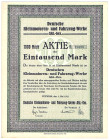 Deutsche Kleinmotoren und Fahrzeugwerke AG Potsdam Aktie 1000 Mark 1.Mai 1923 unentwertetes Exemplar mit Kupons FKF