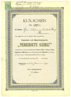 Eisenstein- und Bleierzbergwerk "Vereinigte Osiris" Altenkirchen (Westerwald) Kux No.11 des in 100 Kuxe geteilten Bergwerkes, Großformat mit preußisch...