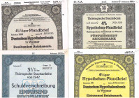 27 unentwertete Anleihen aus Thüringen in 9 Sorten, alle aus Privatbesitz mit Kupons, Listung siehe PDF-Katalog WGB-VZL