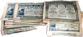 Großer Posten Wertpapiere aus Ägypten: 9x Gründeraktie Egyptian Credit Foncier 1880, dazu 252x Obligation von 1951 und 112x Land Bank of Egypt. Alles ...