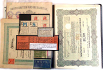 Mappe mit Belegen zur Wirtschafts- und Finanzgeschichte von Notgeld 1914 über 3. Reich bis DDR und Bankkarten Volksbank mit Sondermotiven z.B. Hertha ...