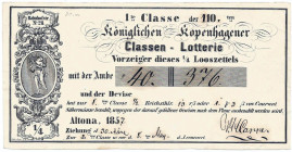 Altona Königlich Kopenhagener Classen-Lotterie 1857 FKF