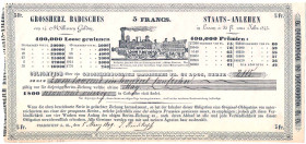 Karlsruhe Los 35 Gulden 1845, ausgegeben 5.März 1849 FKF