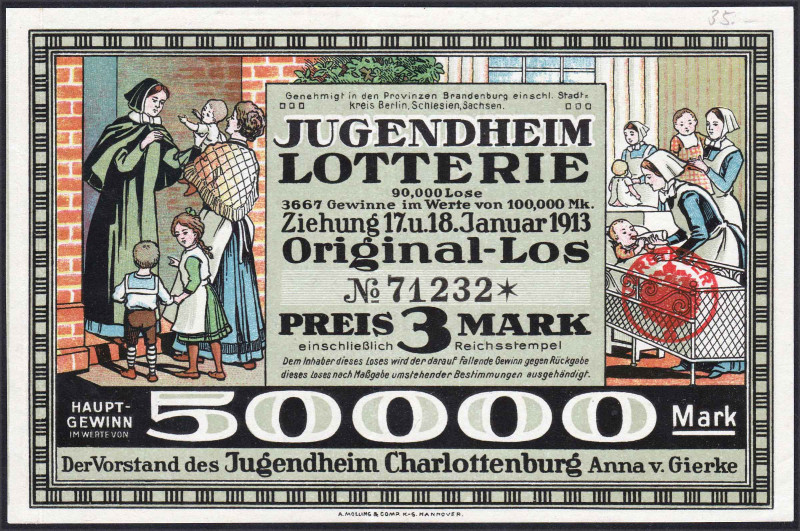 Berlin Jugendheim Charlottenburg Los 1913 VZL+