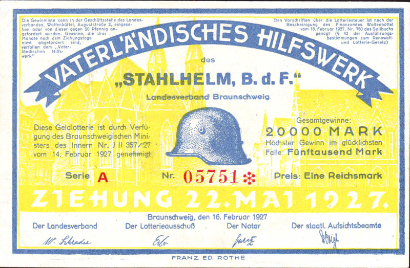 Braunschweig Los 1927 Stahlhelm, B.d.F. FKF