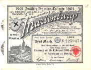 Danzig 2 Lose Verein zur Herstellung und Ausschmückung der Marienburg 1886 und 1901 WGB/VZL