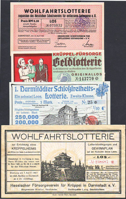 Darmstadt 4 Lose 1902-1928 WGB-FKF